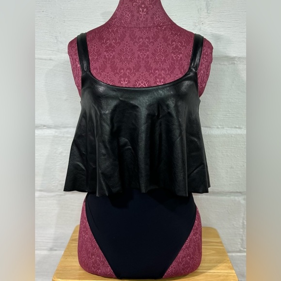 Commando Faux Leather Flowy Bodysuit - Picture 2 of 7